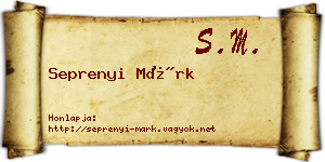Seprenyi Márk névjegykártya