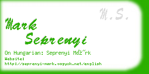 mark seprenyi business card